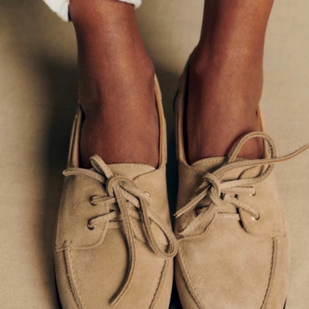Sezane Tan Suede Loafers
